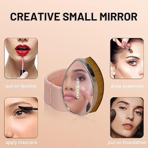 Miniatura 4 de Brocha de base  Costica Kabuki Brush para maquillaje líquido, para cosméticos líquidos mixtos, crema o polvo impecable con estuche protector de