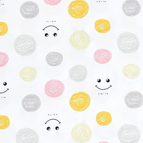 Amazon Mymama スムース ニット 生地 170cm巾 広幅 50cm単位販売 布 綿 かわいい カラフルスマイル 布 生地 通販