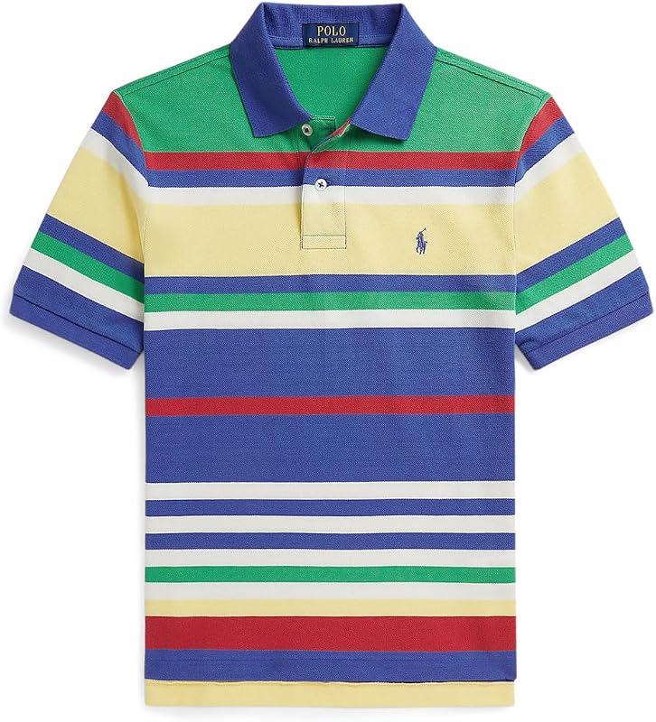 Polo Ralph Lauren Polo de malla de algodón a rayas para niños (niño grande)