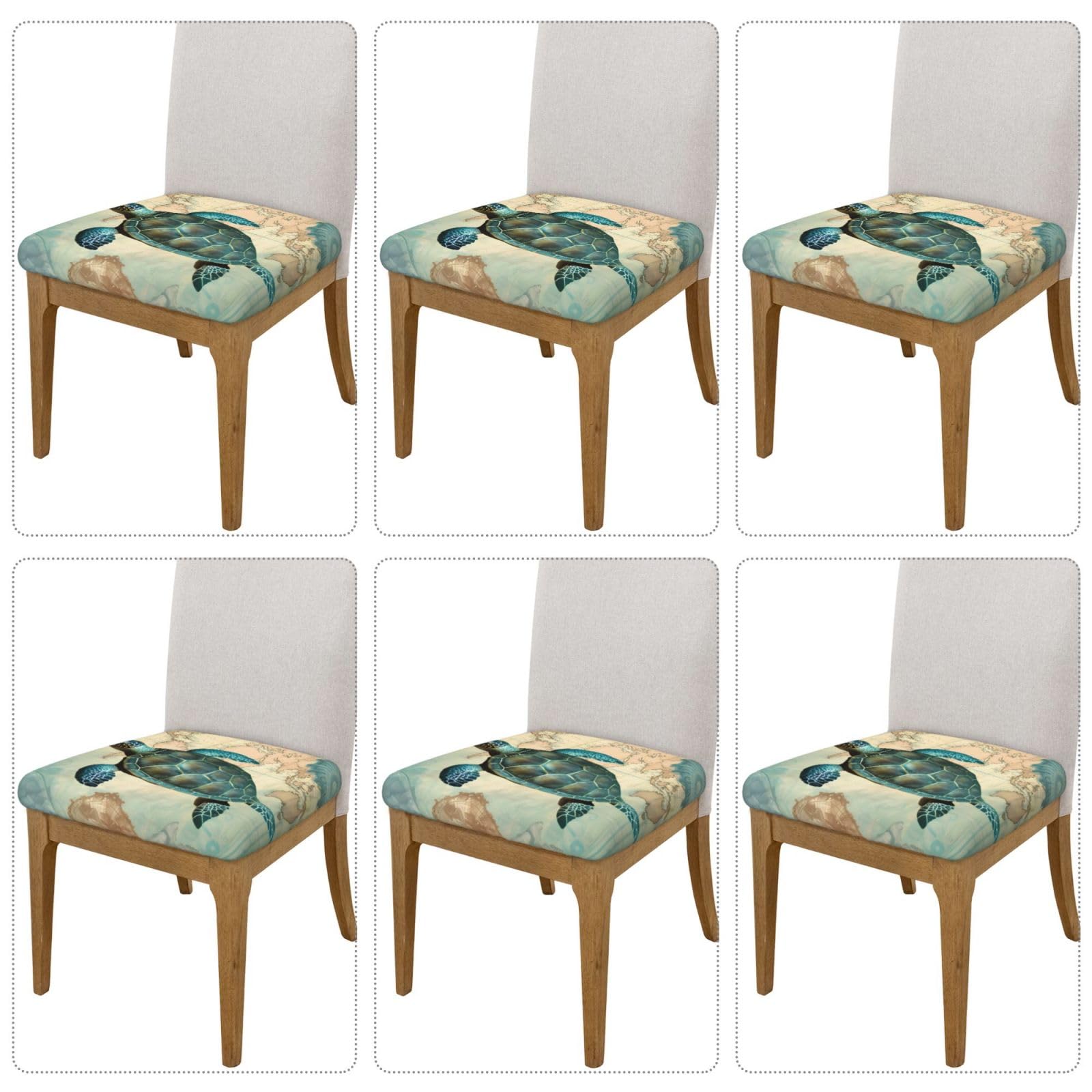 hsbolediy Ocean Turtle Sea Animal Dining Square Chair Seat Covers 16.9