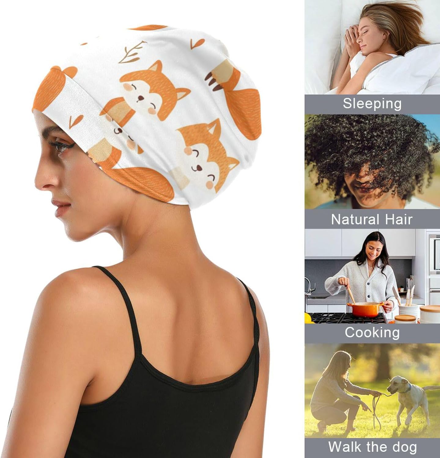 Bonnet for Sleeping Double Layer Sleep Bonnet Elastic Night Cap for Women Men Curly Hair Work Travel
