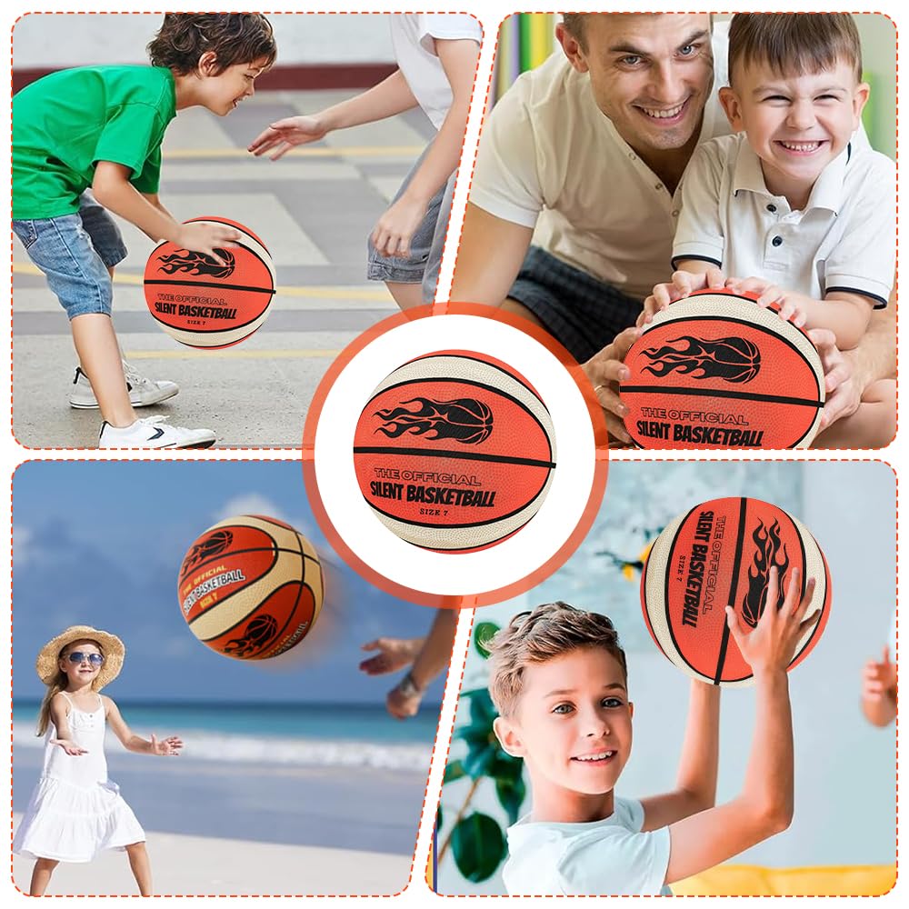 Silent Basketball, Silent Shot Basketball Größe 7, SilentBasketball Indoo, LautloserBasketball, Hochdichter Schaumstoff, Silent Ball Basketballs Für Training