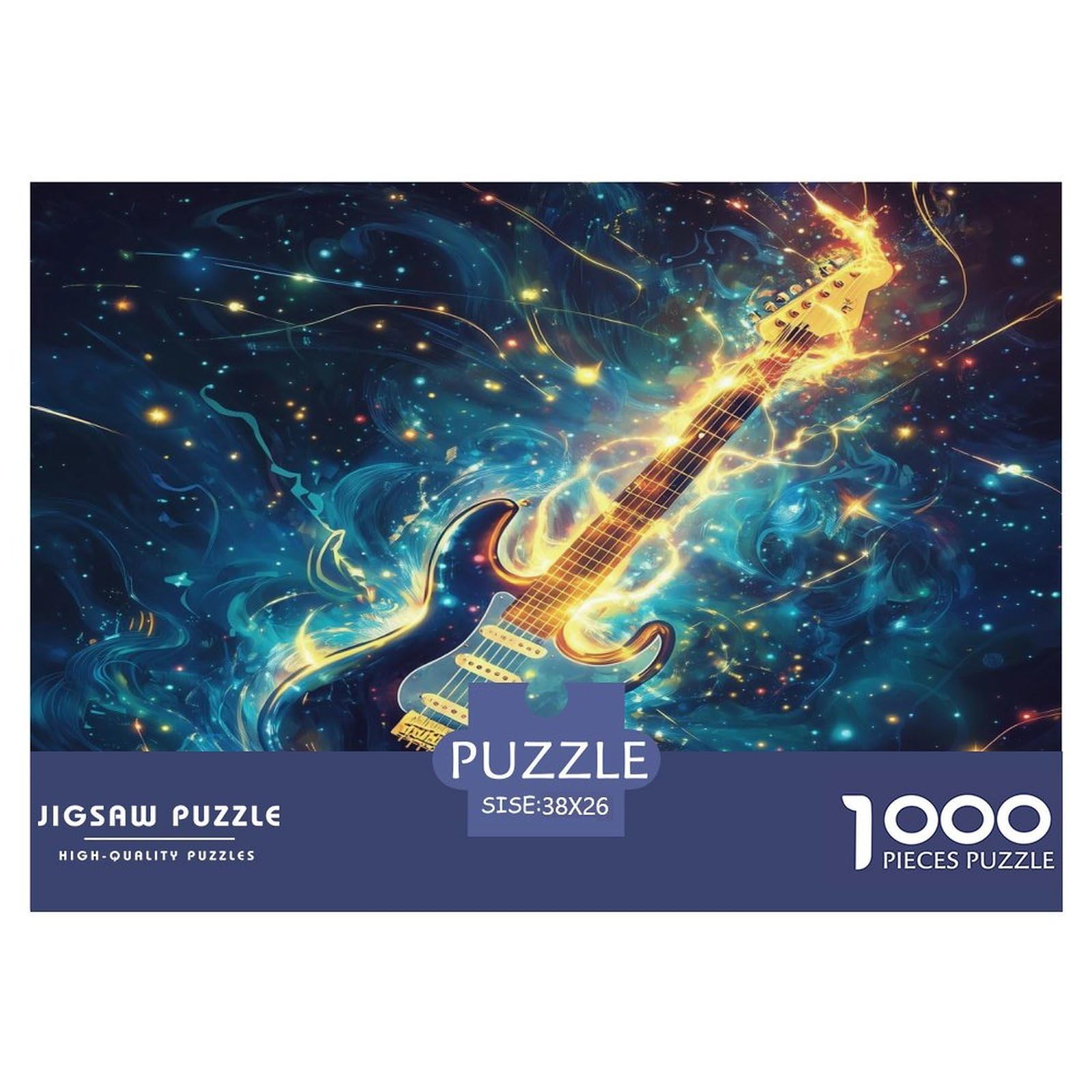 Puzzle Guitar 1000 Piece Challenge Toy for Adults,Fantasy Music Impossible Jigsaw Puzzles 1000 Piece Educational Games Home Decoration 38x26cm/1000pcs