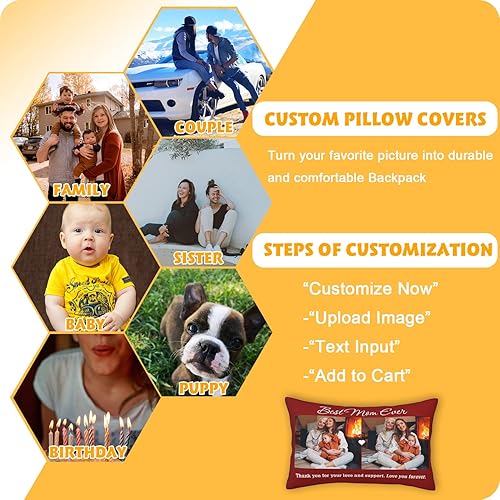 Miniatura 2 de Almohadas personalizadas con imagen, fundas de almohada personalizadas, añade tu propio diseño, fundas de almohada con texto, fundas de almohada