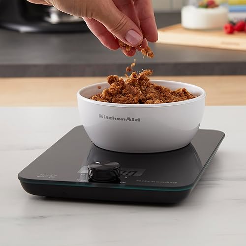 Miniatura 5 de KitchenAid KQ914BA - Báscula digital de cocina y alimentos con parte superior de vidrio, capacidad de 11 libras, mide ingredientes líquidos y secos
