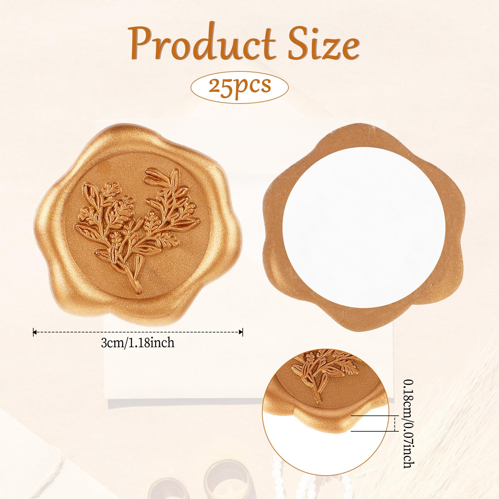 BAMFY Zelfklevend Wax Seal Stickers Vintage Rozemarijn Bruiloft Stempel Envelop Lakzegel Stickers Uitnodiging Valentijnsdag Envelop Zegels Decoraties (Color : Wit