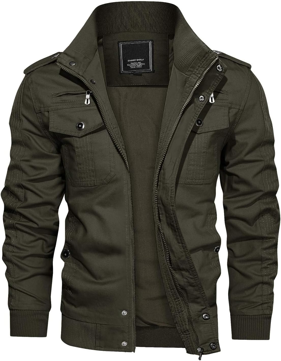 – Mens Warm Fleece Cargo Jacket Winter Military Bomber Jackets Windproof Work Coat with Multi Pockets