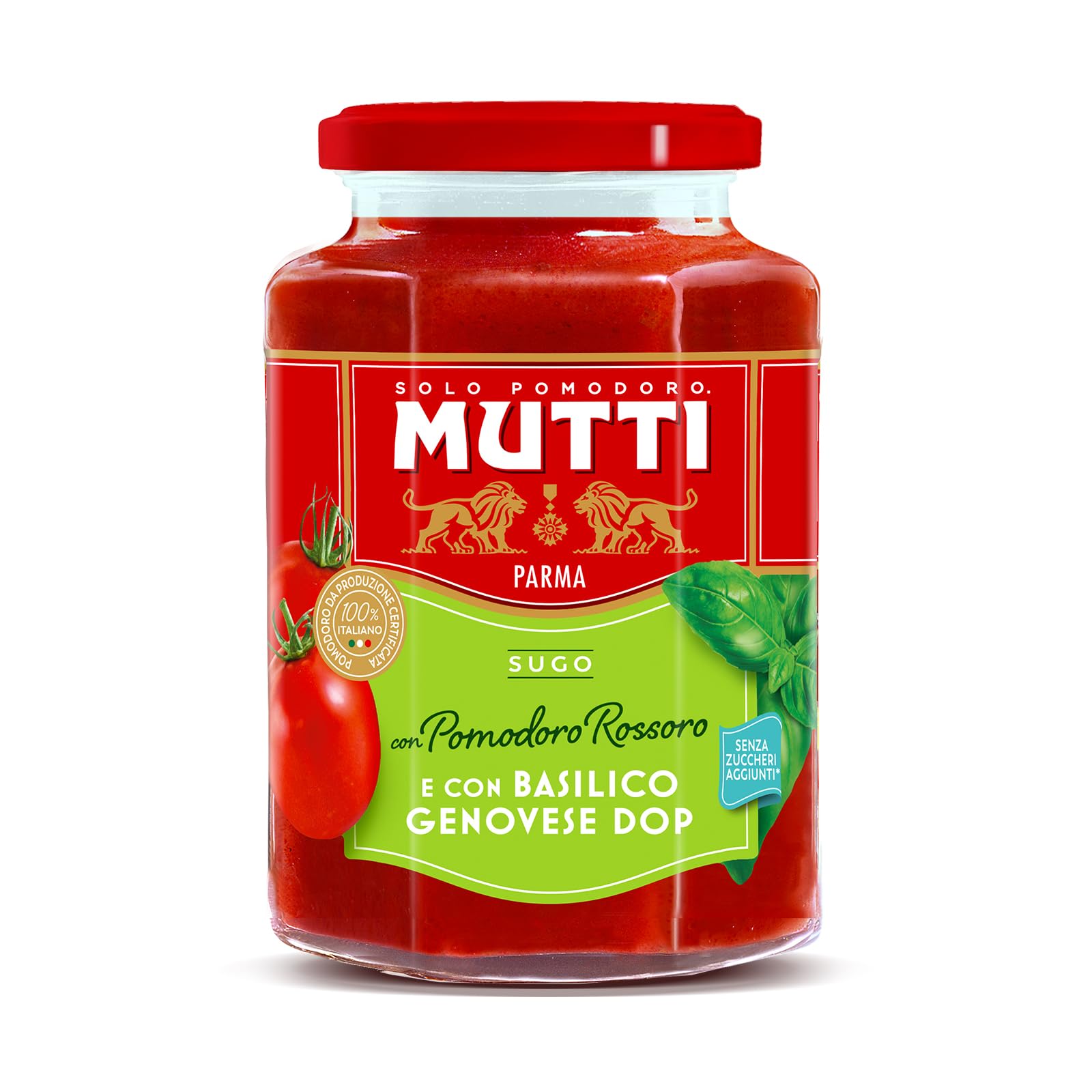 Mutti Pasta Sauce Rossoro Tomato With Genovese Basil Pdo, 400 g (Pack of 6)