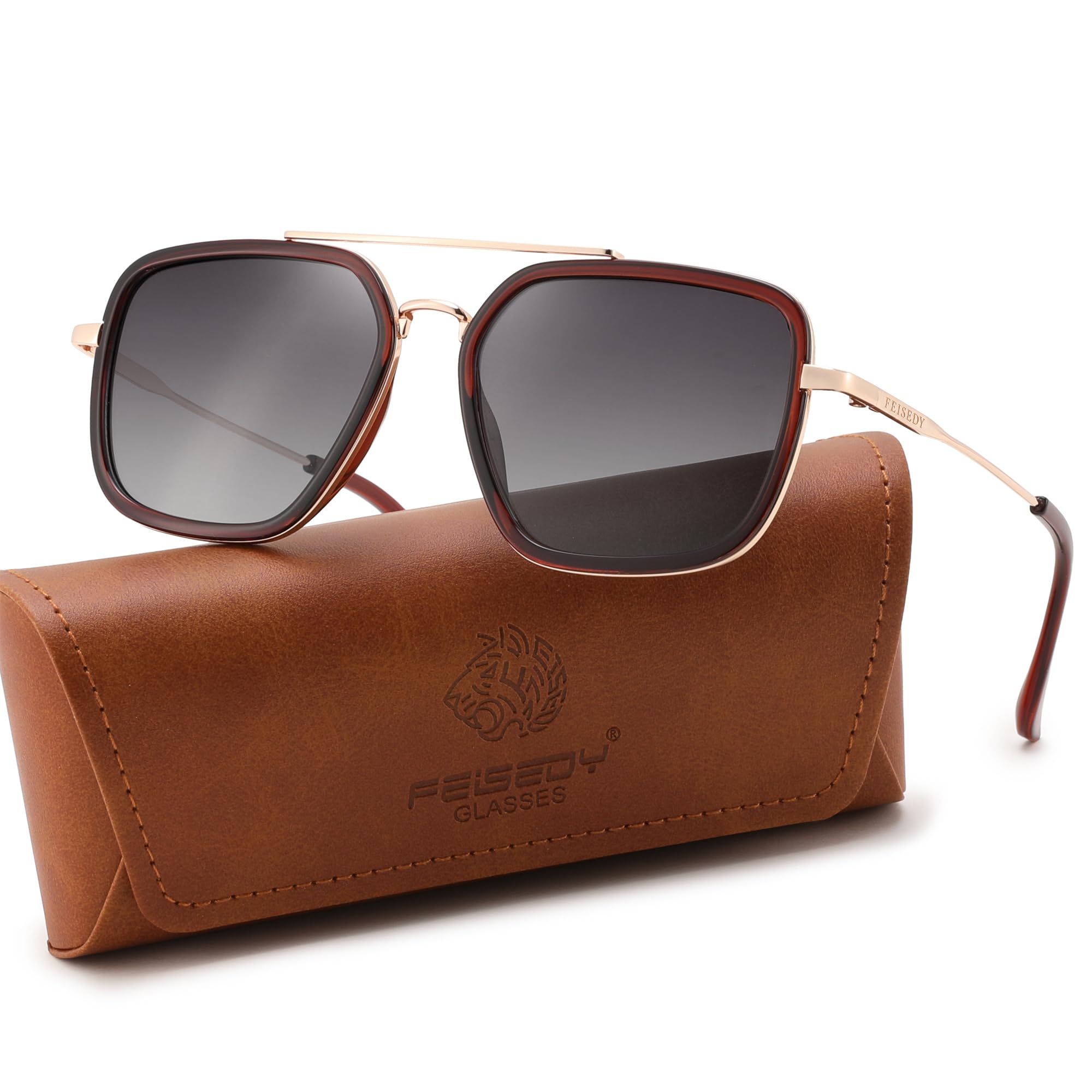 Polarized Square Aviator Shades for Men and Women B4200