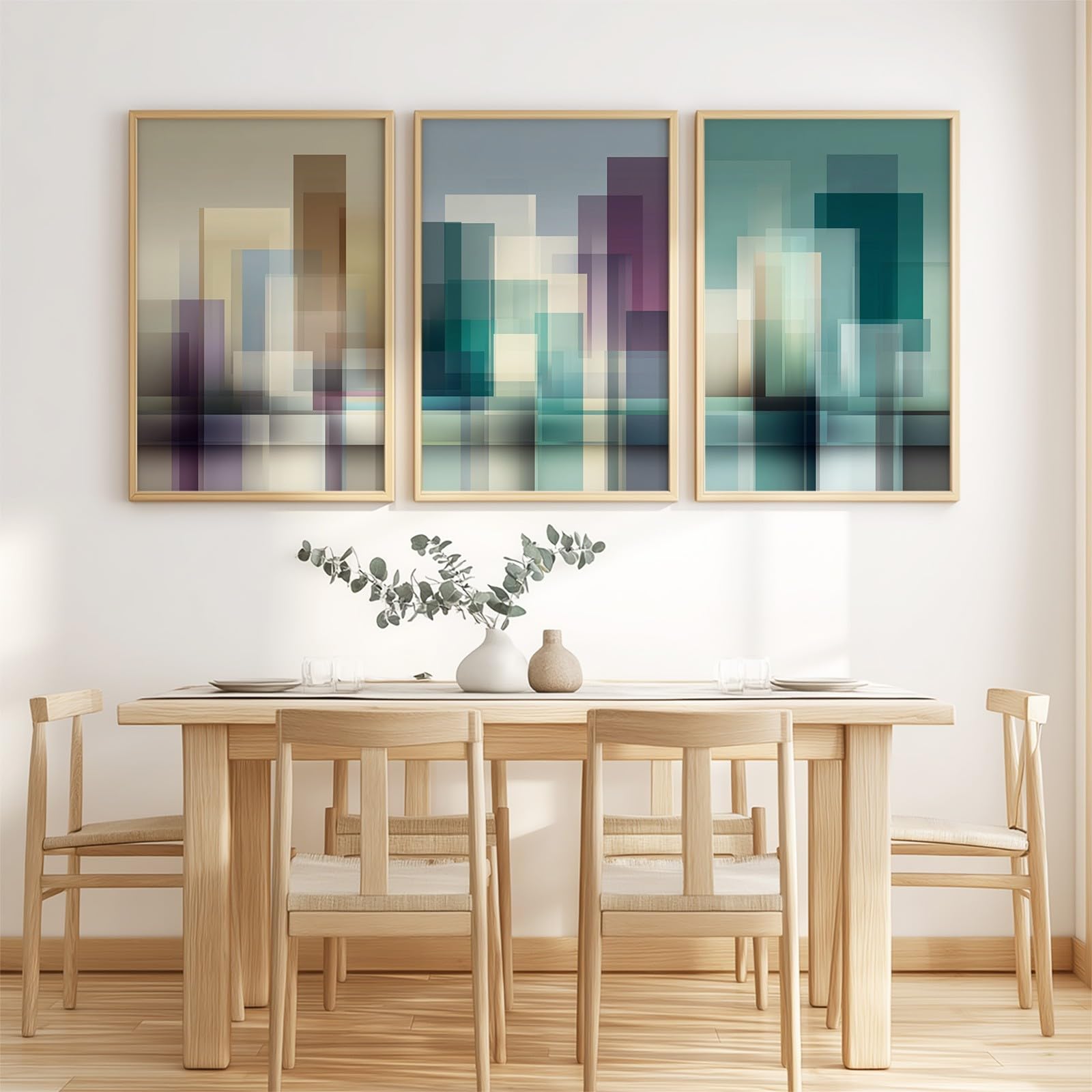 Minimalistyczne geometryczne płótno ścienne 3 sztuki