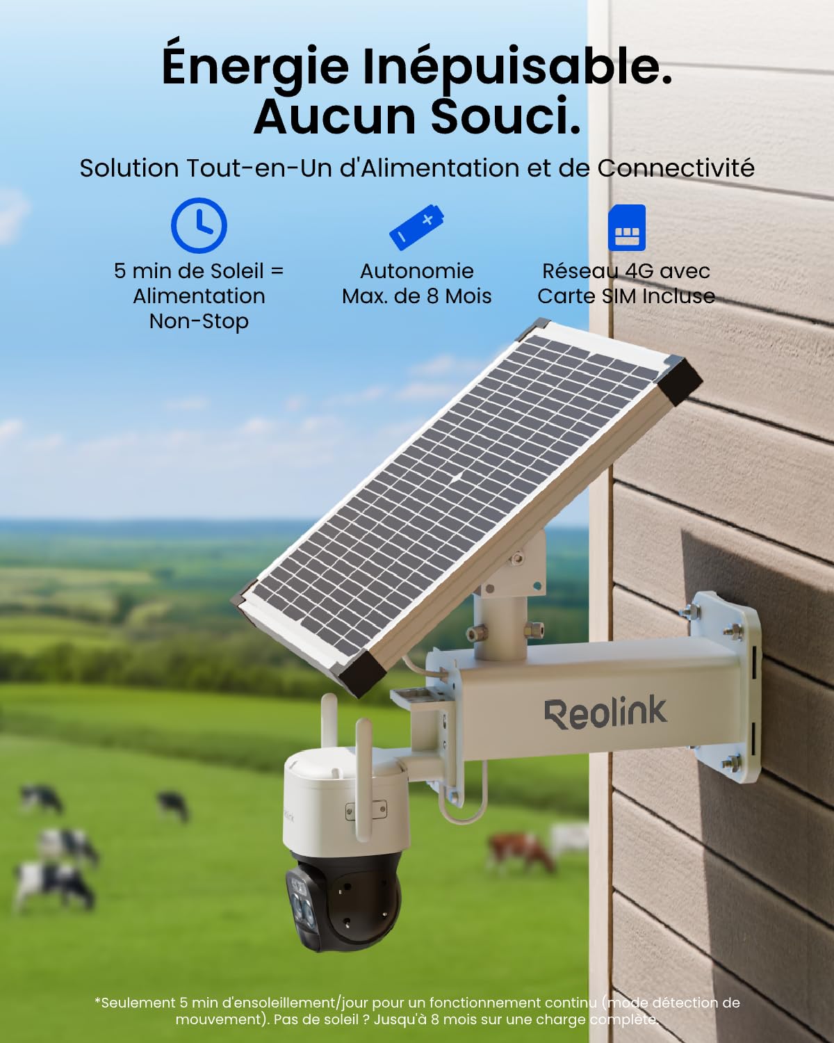 Reolink PTZ Caméra 4G Double Objectif, Autonomie 250J, TrackMix LTE Plus 2