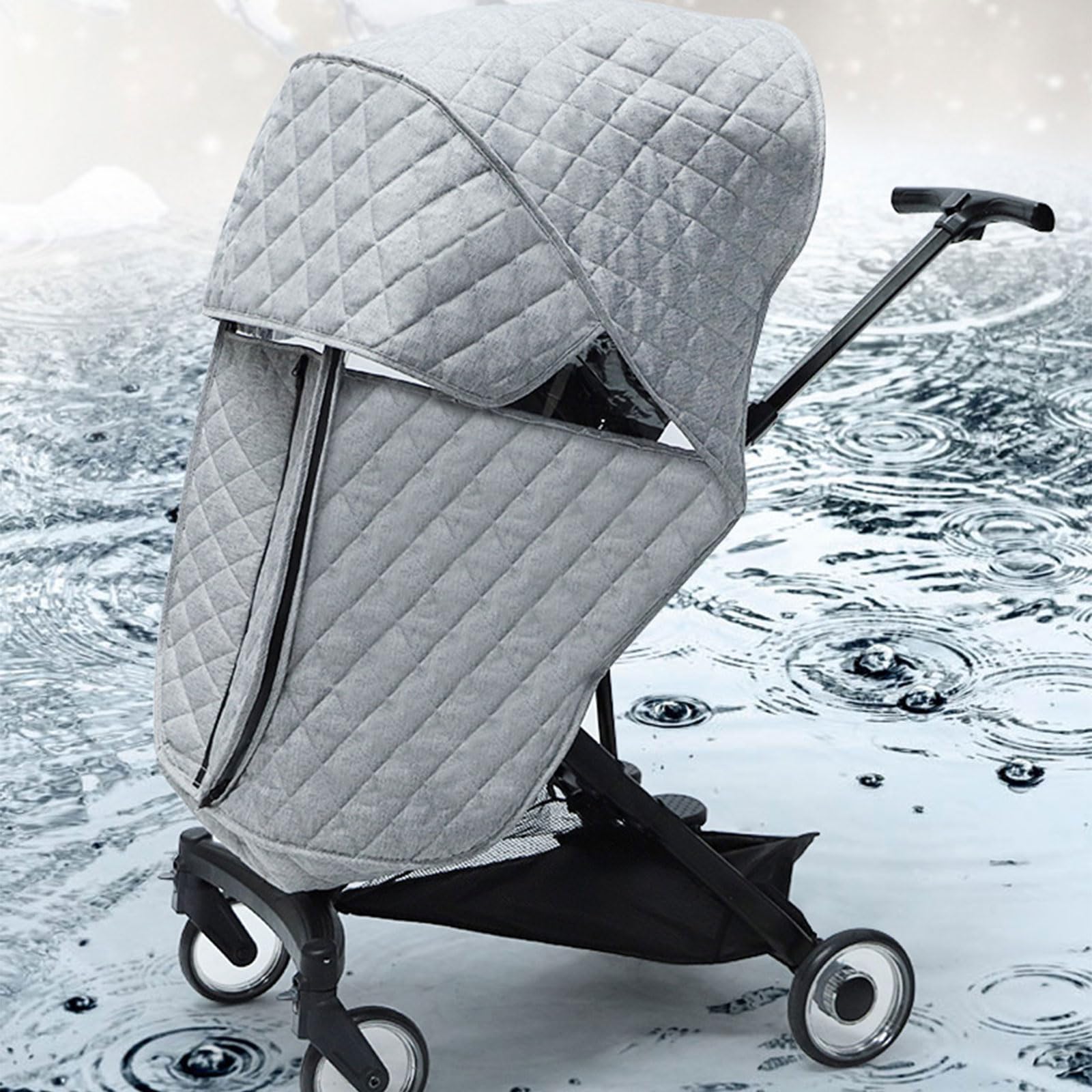 Funda impermeable universal para la lluvia, impermeable a prueba de viento, protección completa para cochecito, protege a tu bebé de la lluvia y el polvo, grueso chubasquero para cochecito