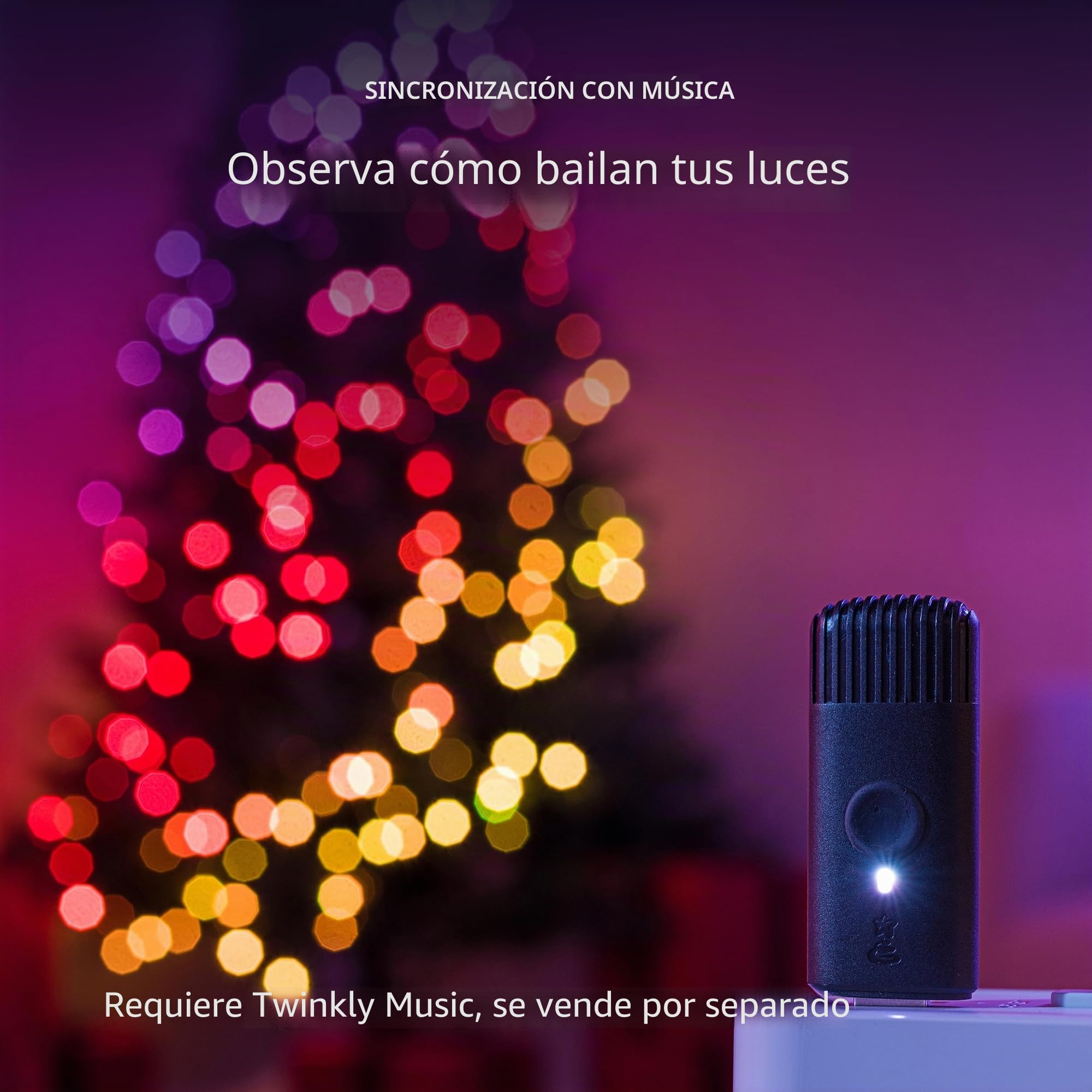 Twinkly Strings USB-C Candle 200 LED, cadena de luz LED en forma de vela, luces de Navidad, luces LED RGB multicolor, LED asignables, compatible con Alexa, Google Home, alimentación USB-C, cable verde