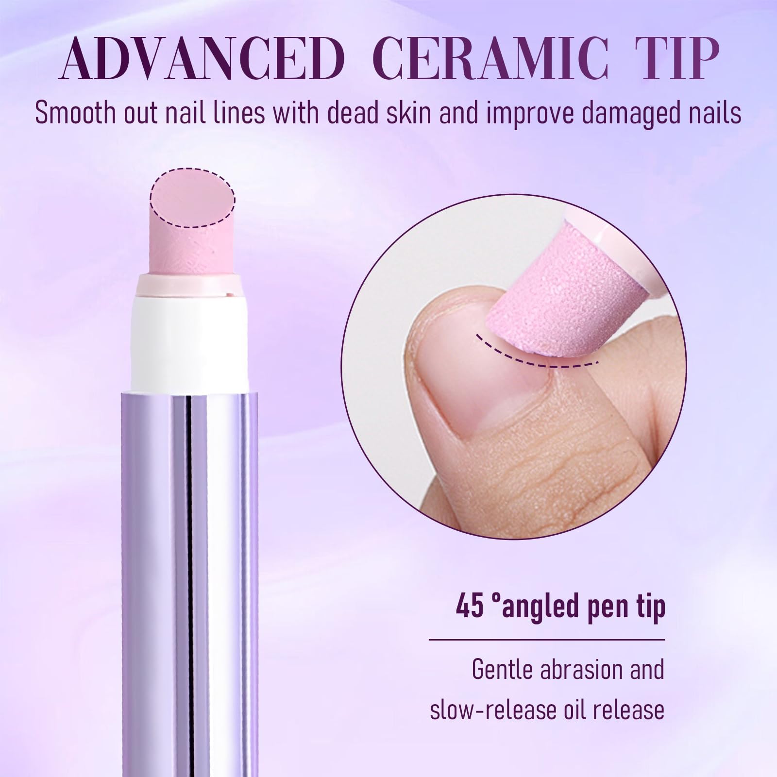 2Pcs Cuticle Pusher Oil Pen, 3-in-1 Nail Care Cuticle Remover Pens with Ceramic Tip - Image 4