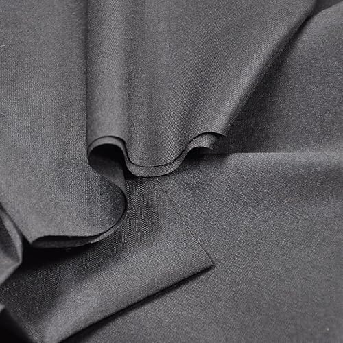 Miniatura 3 de Tela de 59 pulgadas de ancho y 4.0 onzas por 100% poliéster, tela sólida totalmente negra, para fiesta Derss por 5 yardas (180 pulgadas y totalmente