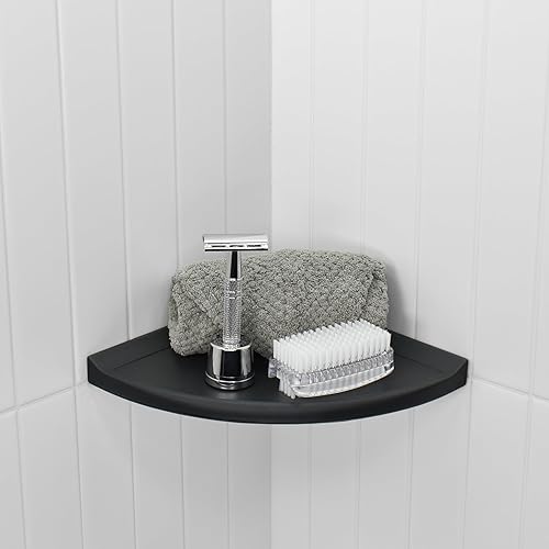 Miniatura 2 de QDÉCOR - Estante esquinero de ducha para baño montaje en pared para paredes de ducha con azulejos organizador de almacenamiento de baño diseño de
