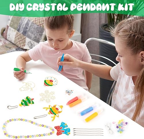 Miniatura 4 de Juego de arte y manualidades de pintura de cristal, kit de atrapasoles colgante de cristal para niños, pintar tus propios atrapasoles, adornos de