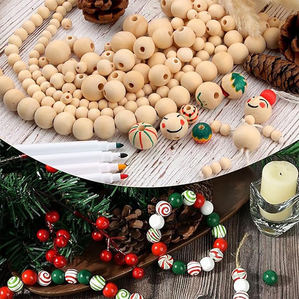 20 sztuk naturalnych okrągłych drewnianych koralików do nawlekania, nieobrobione, naturalne, luźne koraliki dystansowe, do majsterkowania, akcesoria dekoracyjne, duży otwór, drewno lotosu, do