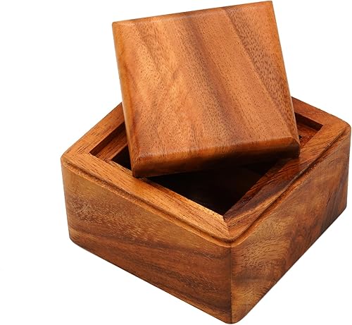 Miniatura 2 de BSIRI Caja con cerradura - Caja secreta para rompecabezas de madera con compartimentos ocultos. Joyería misteriosa ideal, cerradura de rompecabezas