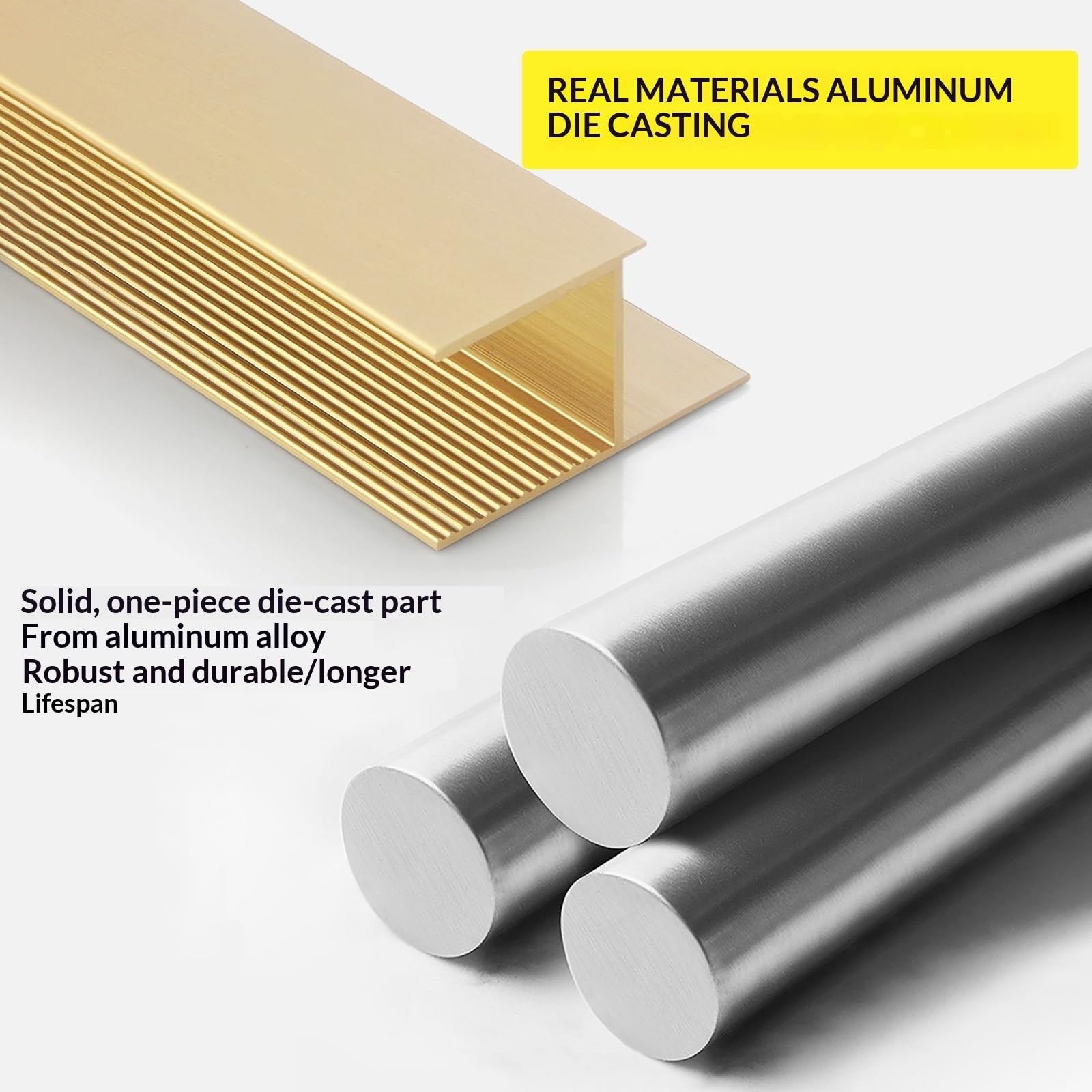 Tiradores ocultos de aleación de aluminio para armario, paquete de 4 pomos de cajón deslizantes, duraderos y elegantes para todo tipo de muebles del hogar y la oficina (negro, L: 150 cm)