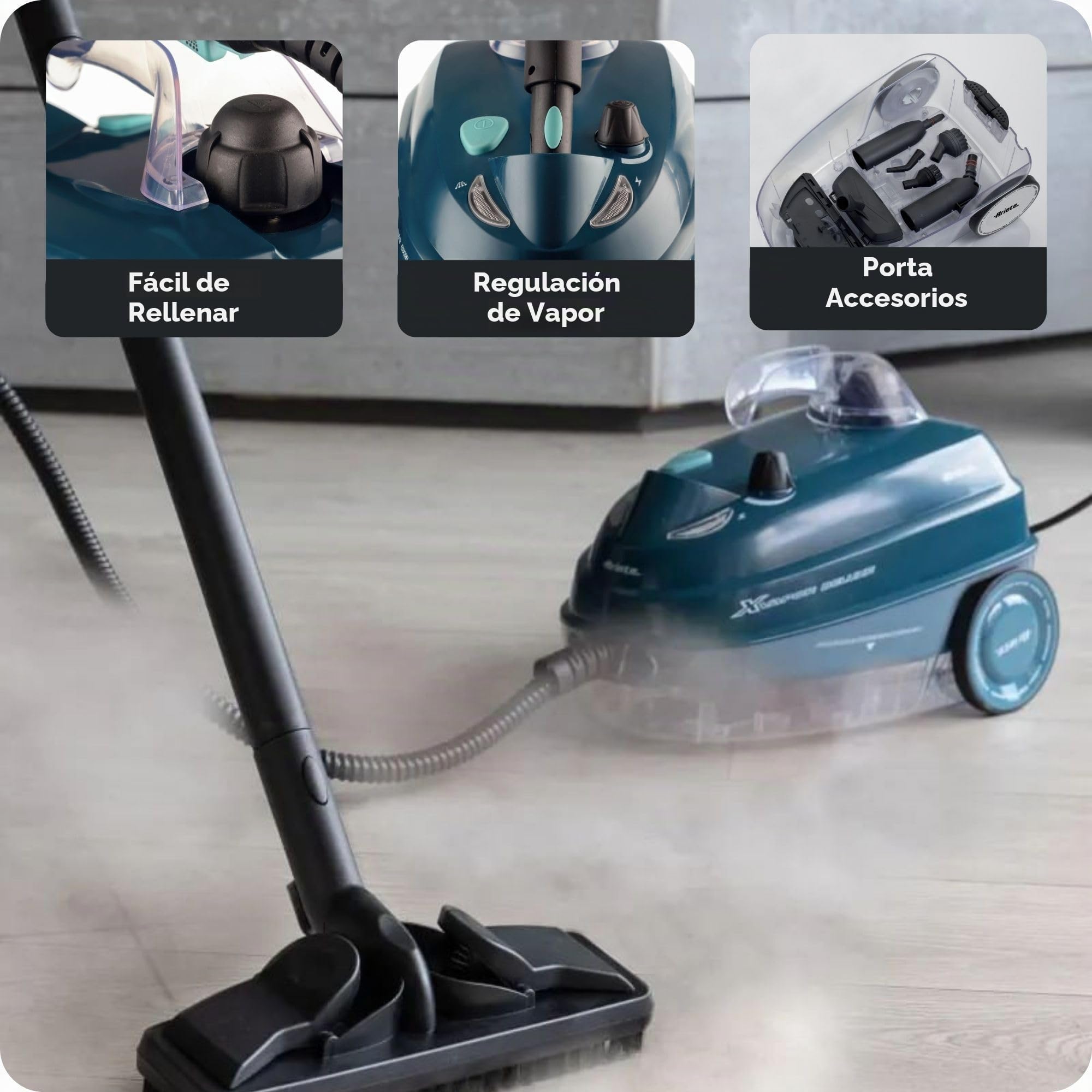 PULITORE A VAPORE 1500W 1.6LT XVAPOR DELUXE BLUE