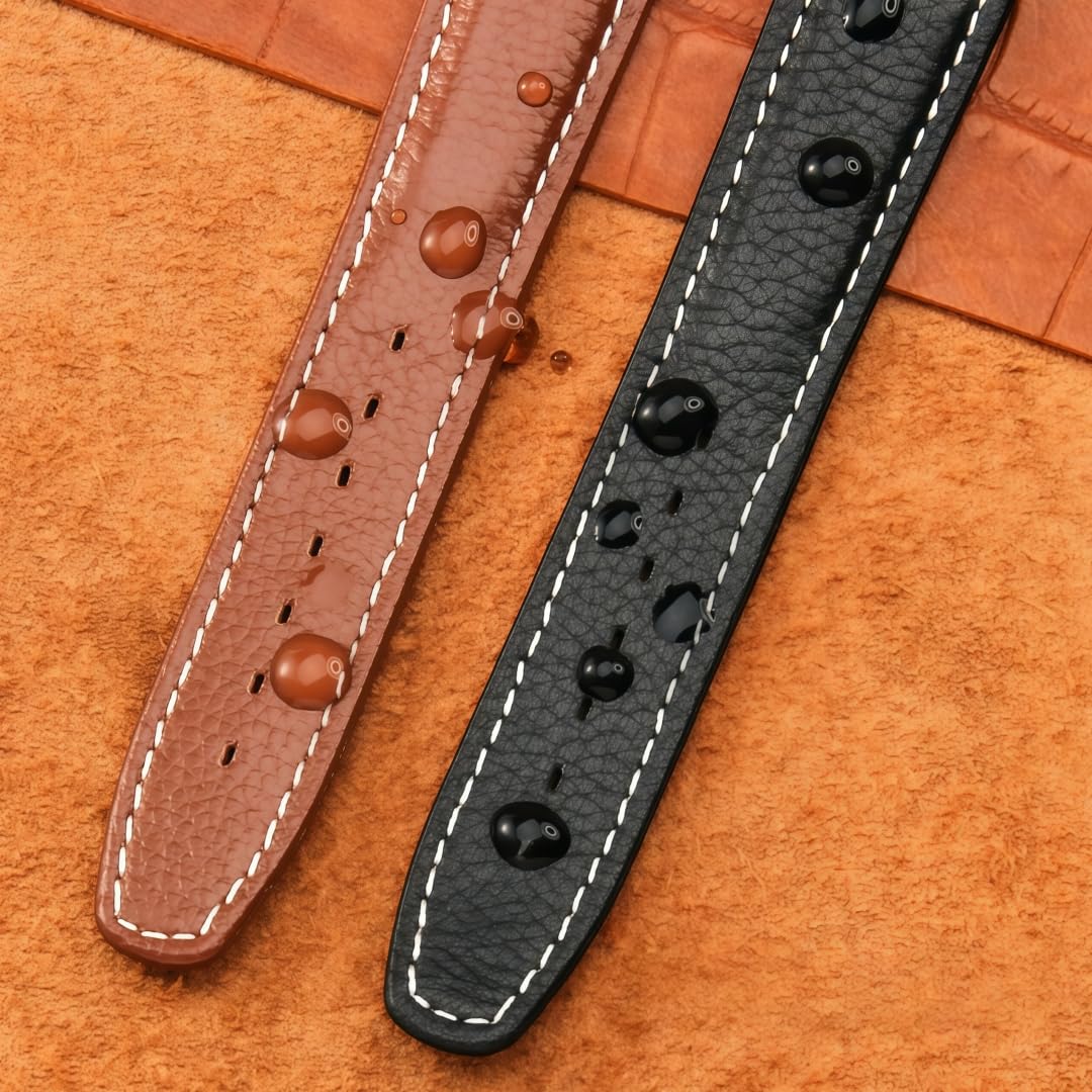 Cinturino Orologio Vera Pelle 17mm 19mm Bracciale di Ricambio Fibbia Nera Disponibile Nero & Marrone per Swatch IRONY series-Nero + Bianco + Argento