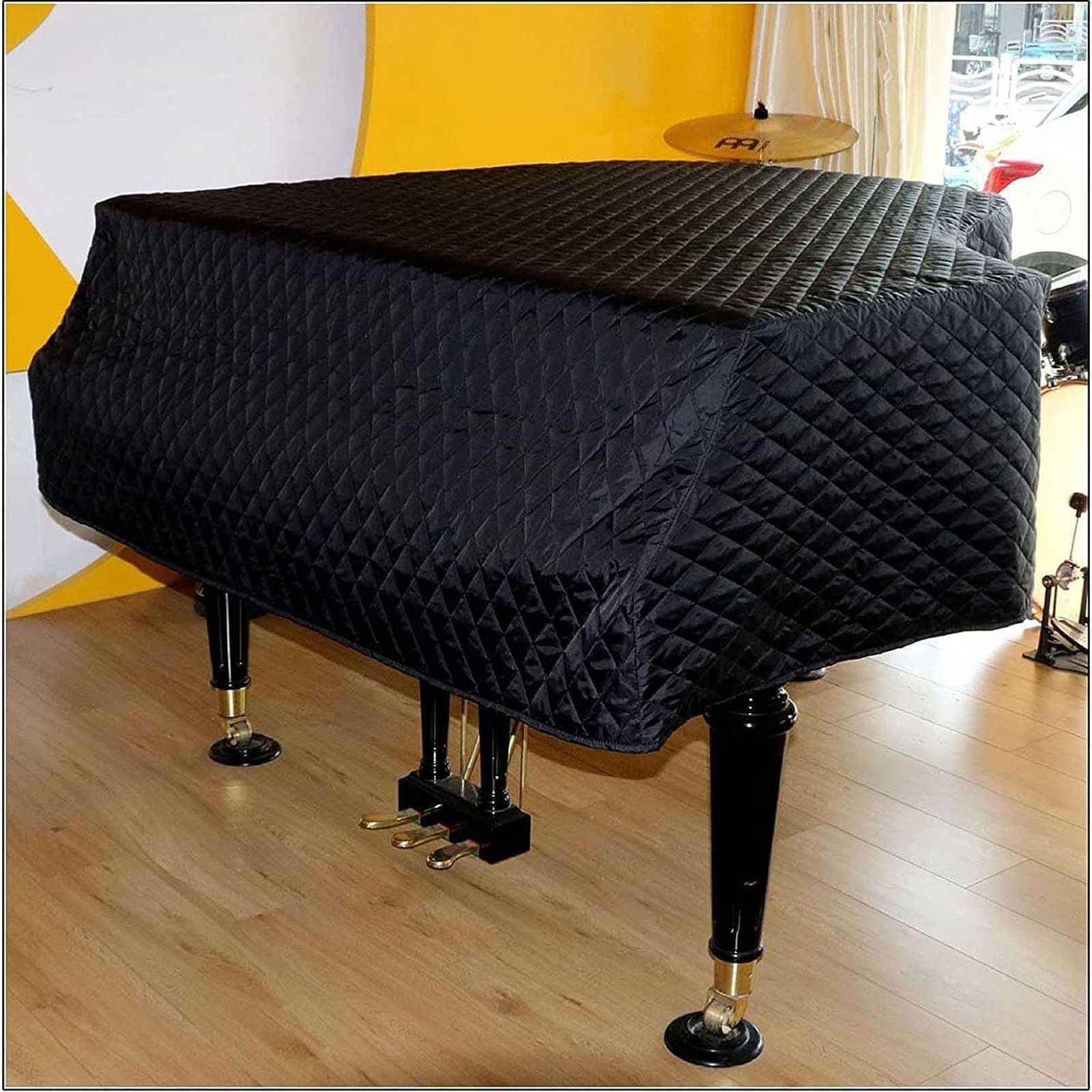 Klavierabdeckung, Wasserdichte Flügelabdeckung, Staubdichte Klavierabdeckung Aus Baumwolle, Baby-Flügelschutzhülle + Hockerbezug-Kombination/C/180Cm/71In