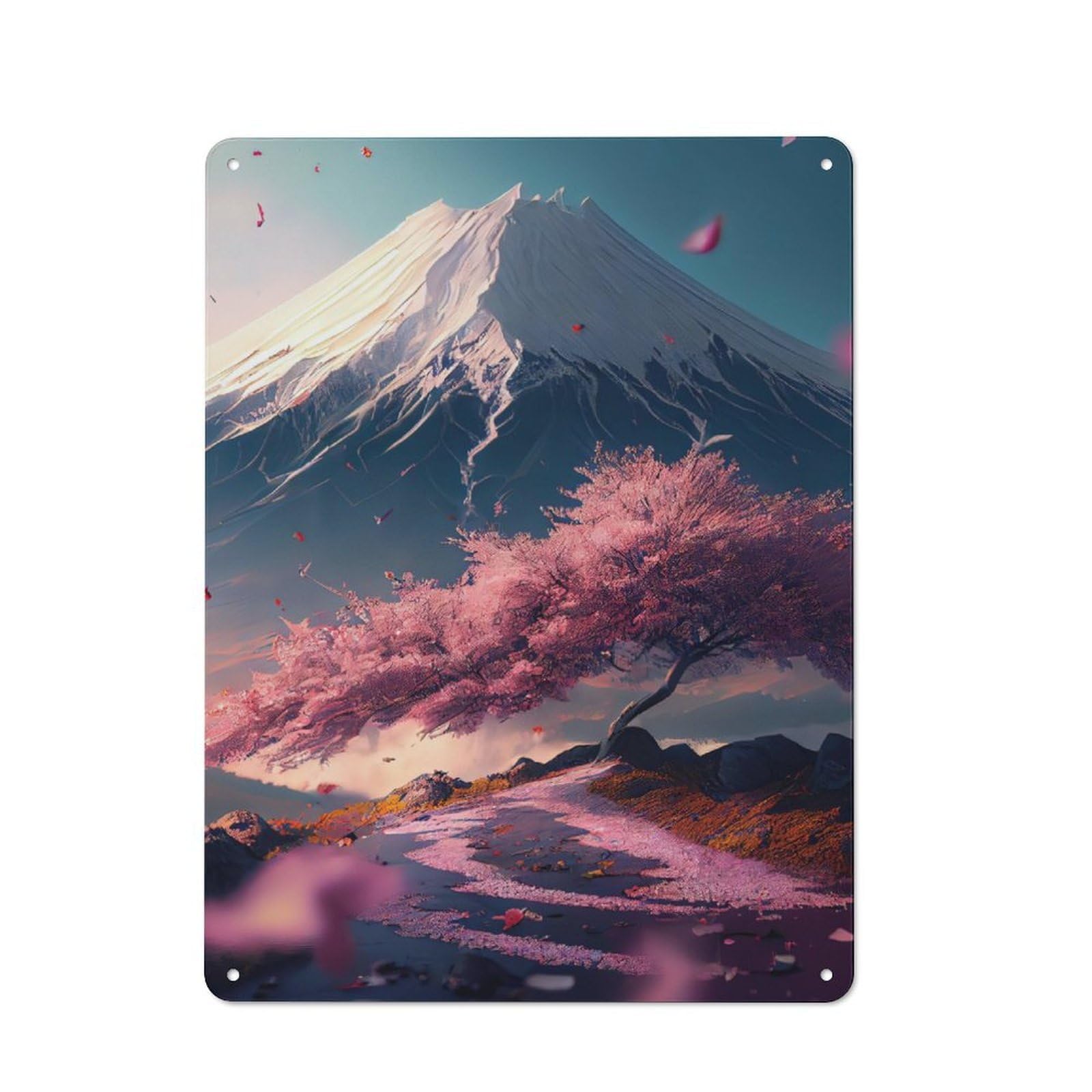 Junmoney Cherry Blossom Tree Vintage Metal Sign 40X30cm For Dining Room Or Kitchen, Suited To Home Decor Collectors