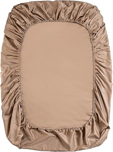 Miniatura 67 de Sábana bajera ajustable individual XL para dormitorio universitario, sábanas 100% algodón egipcio, sábanas bajeras de lujo con bolsillo profundo