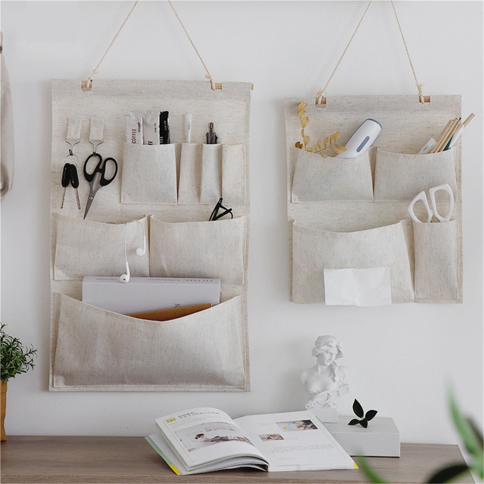 Borsa portaoggetti a parete da 2 pezzi per Camera Bagno