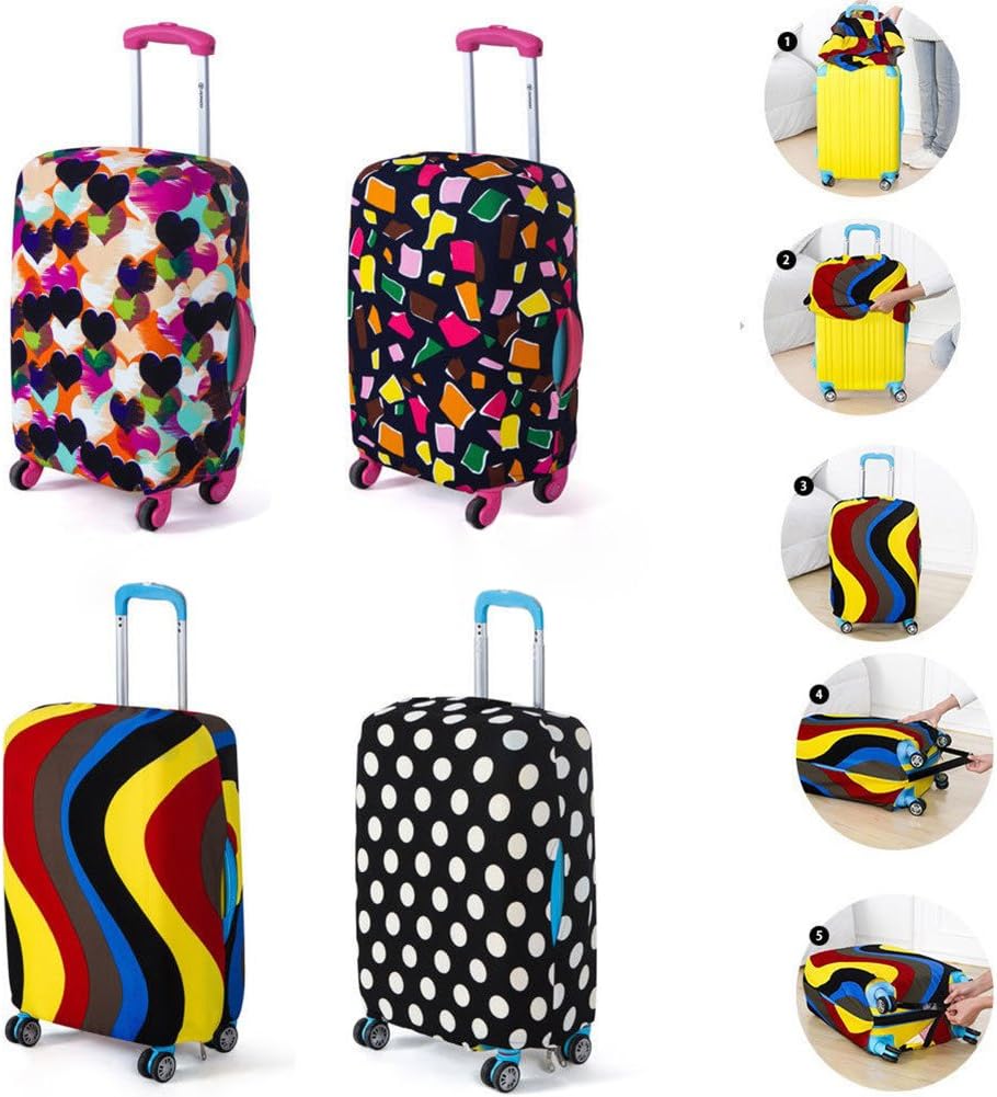 Luggage Cover Protector clifcragrocl,18-28inch Elastic Luggage Suitcase Cover Protective Bag Dustproof Case Protector - 2# M