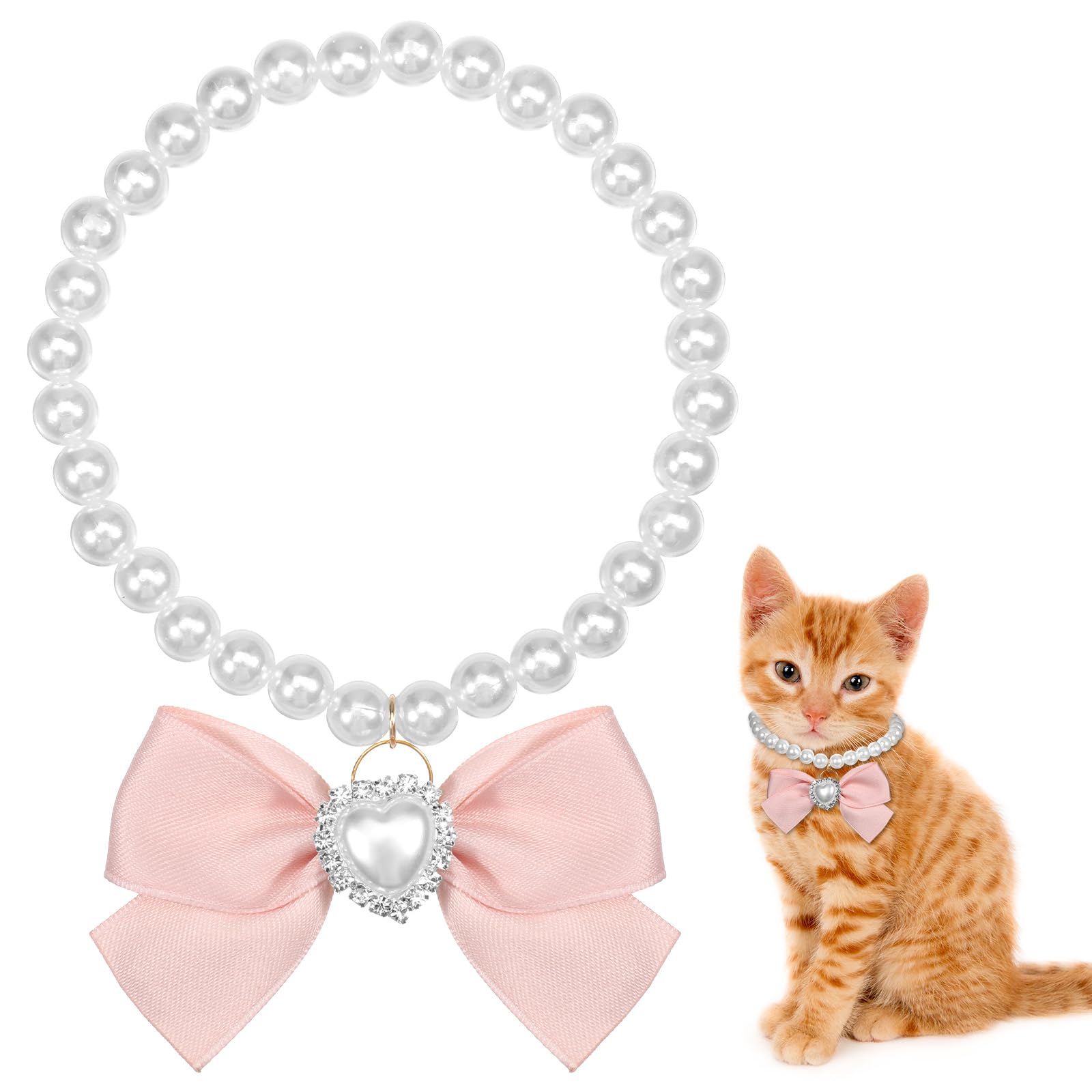 Buy Pet collar adjustable collar with bell bow tie necklace for small