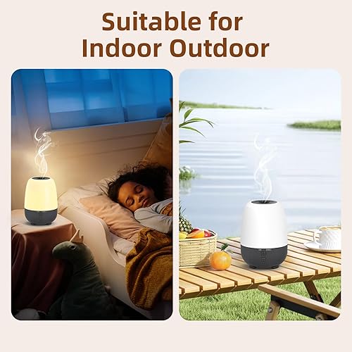 Miniatura 6 de Difusor de aceite esencial recargable de 5.1 fl oz, difusor de aromaterapia inalámbrico portátil, tiempo de funcionamiento de 7 horas con 7 luces