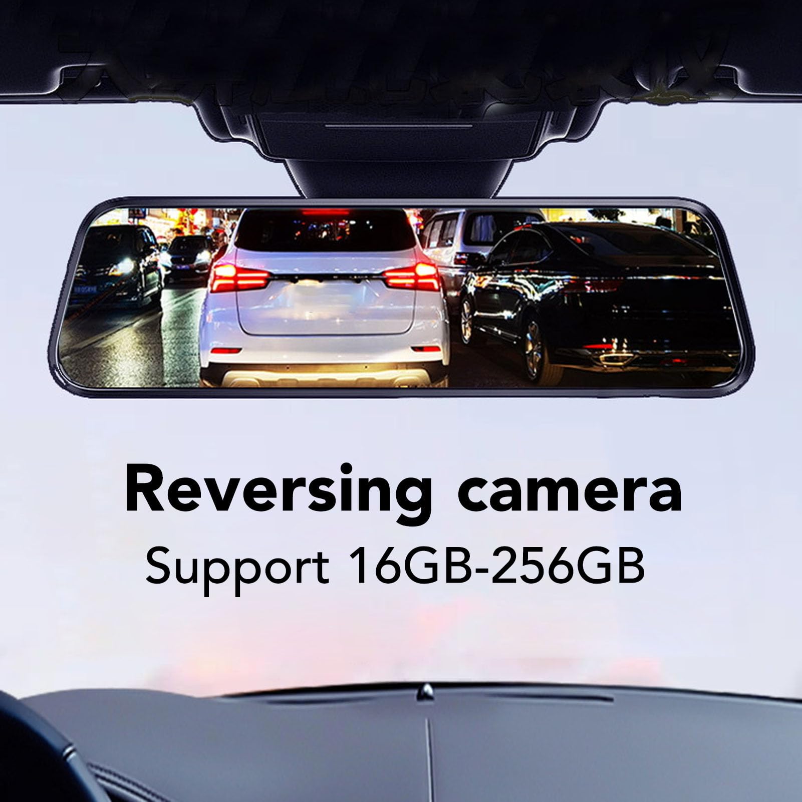 Topiky Cámara de Espejo Retrovisor 4K, Cámara de Tablero con Pantalla Táctil de 9,66 Pulgadas con Grabación en Bucle Frontal y Trasero de Gran Angular de 170°, para Vehículos con