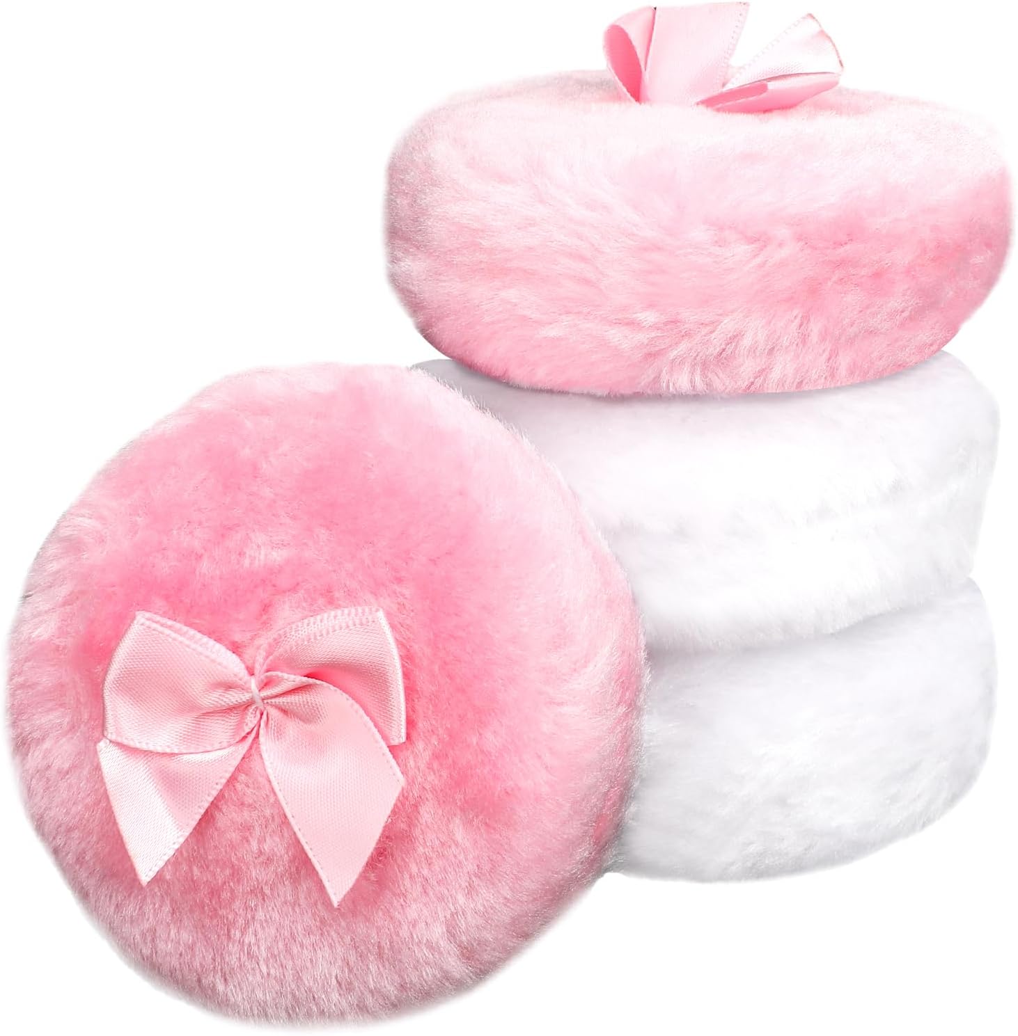4Pcs Large Fluffy Powder Puff, White Powder Puff, Powder