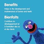 Sesame Street Daily Sunshine Vitamine D3 Gummies pour Enfants par Webber Naturals, 180 Gummies, 600 UI de Vitamine D par Gummy, Pour Enfants de 3 Ans et Plus