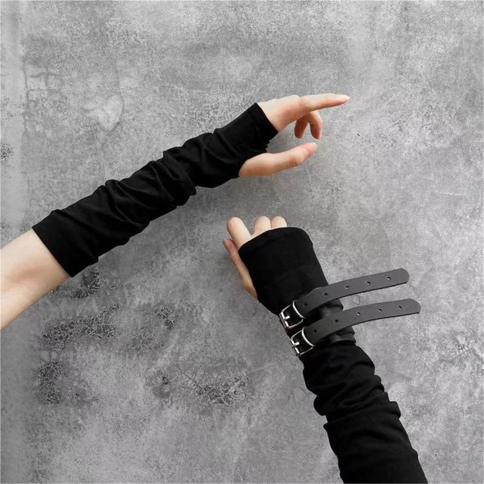 3 pares de guantes suaves y finos sólidos, manoplas manga larga for hombre mujer, calentadores brazos sin dedos