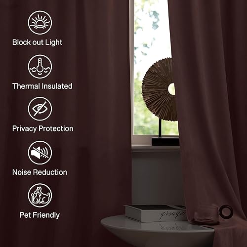 Miniatura 6 de StangH Cortinas de terciopelo rosa malva para dormitorio, habitación del bebé, decoración del hogar, oscurecimiento de la habitación, aislamiento