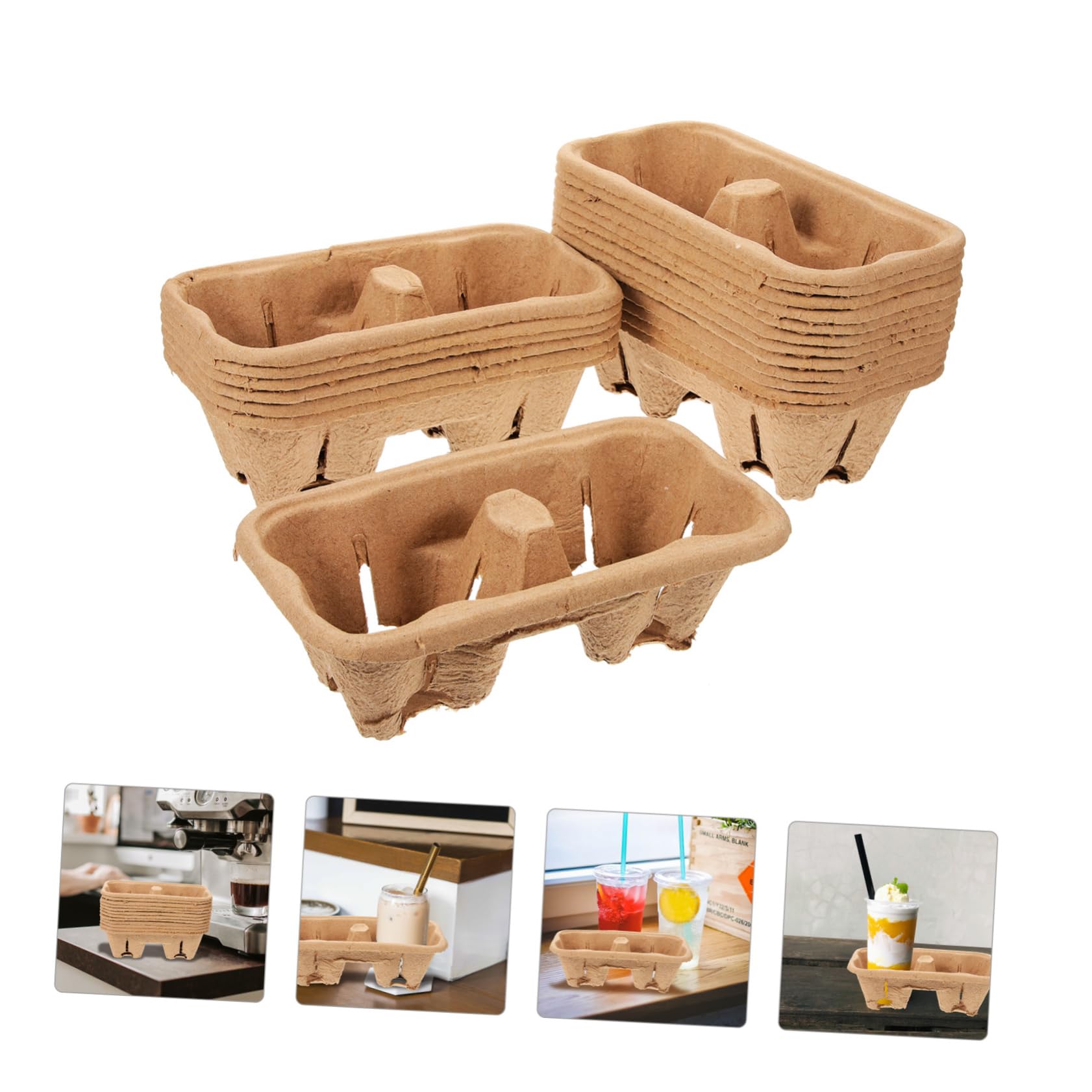 MAGICLULU 50piezas Portavasos de Café para Tazas Soporte para Bebidas para Llevar Bandeja para Empacar Café Casa Trabajo