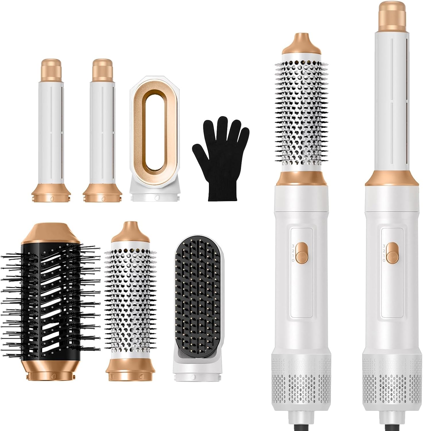 6 in ONE Blow Dryer Brush,Air Curling Iron Round Brush Blow Dryer 800W,Ionic Hair Dryer Brush for Women, Hot Air Brush Hair Styling Tools 100-120V