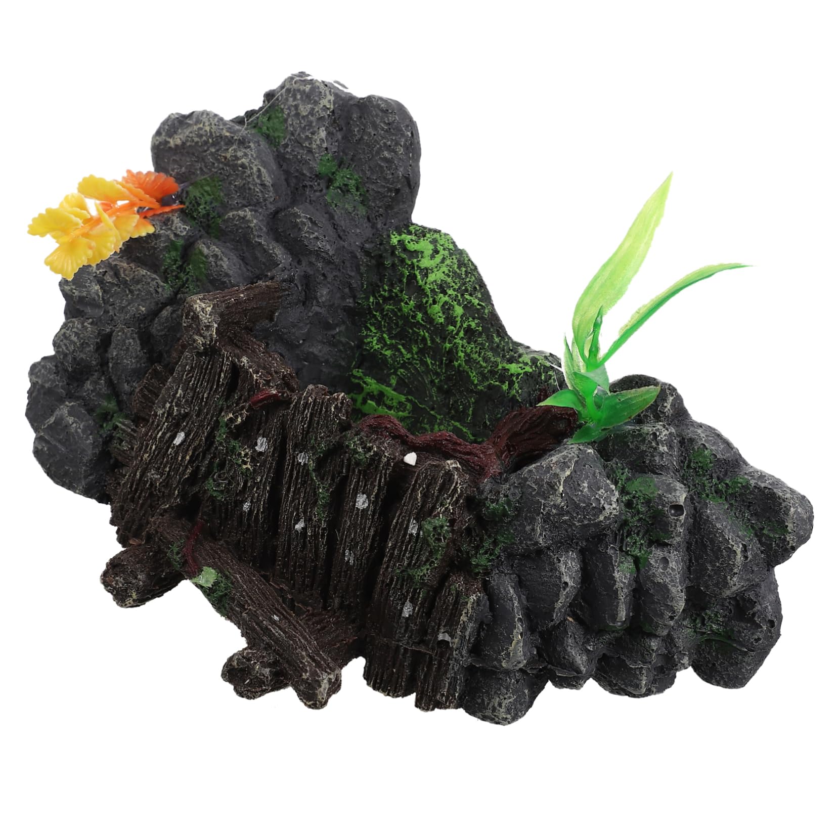 BESTonZON Reptile Habitat Cave Turtle Basking Platform Multi Functional Hideout for Crawl Pets Easy Access Turtle Shelter Decorative Terrarium Landscape Decor and Reptiles