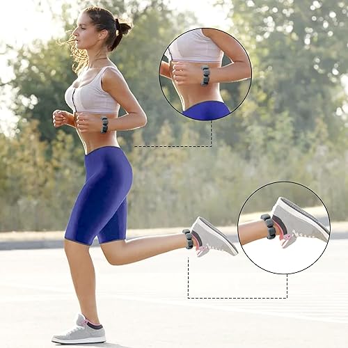Miniatura 5 de Pesas de muñeca y tobillo para mujer, juego de 2 pulseras ponibles de silicona con peso (0.33 libras cada una), pulseras de entrenamiento de fuerza