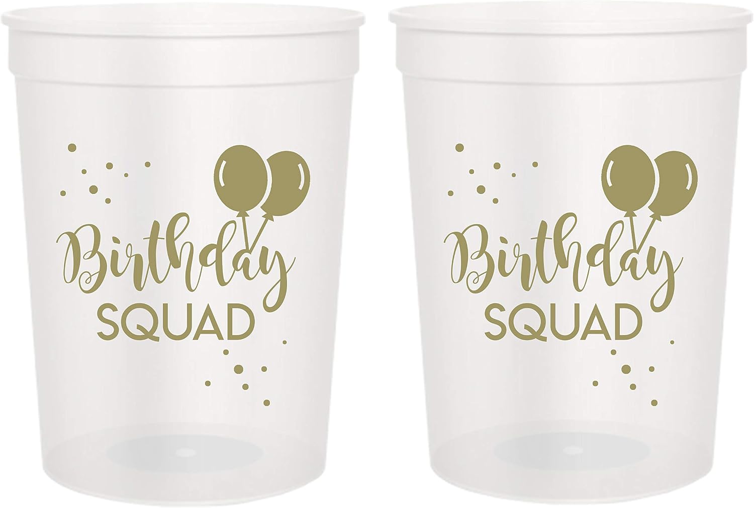 Birthday Squad Party Cups, Set of 12, 16oz Birthday Stadium Cups, Perfect for Birthday Parties, Birthday Decorations, All Birthday Events! (Clear)