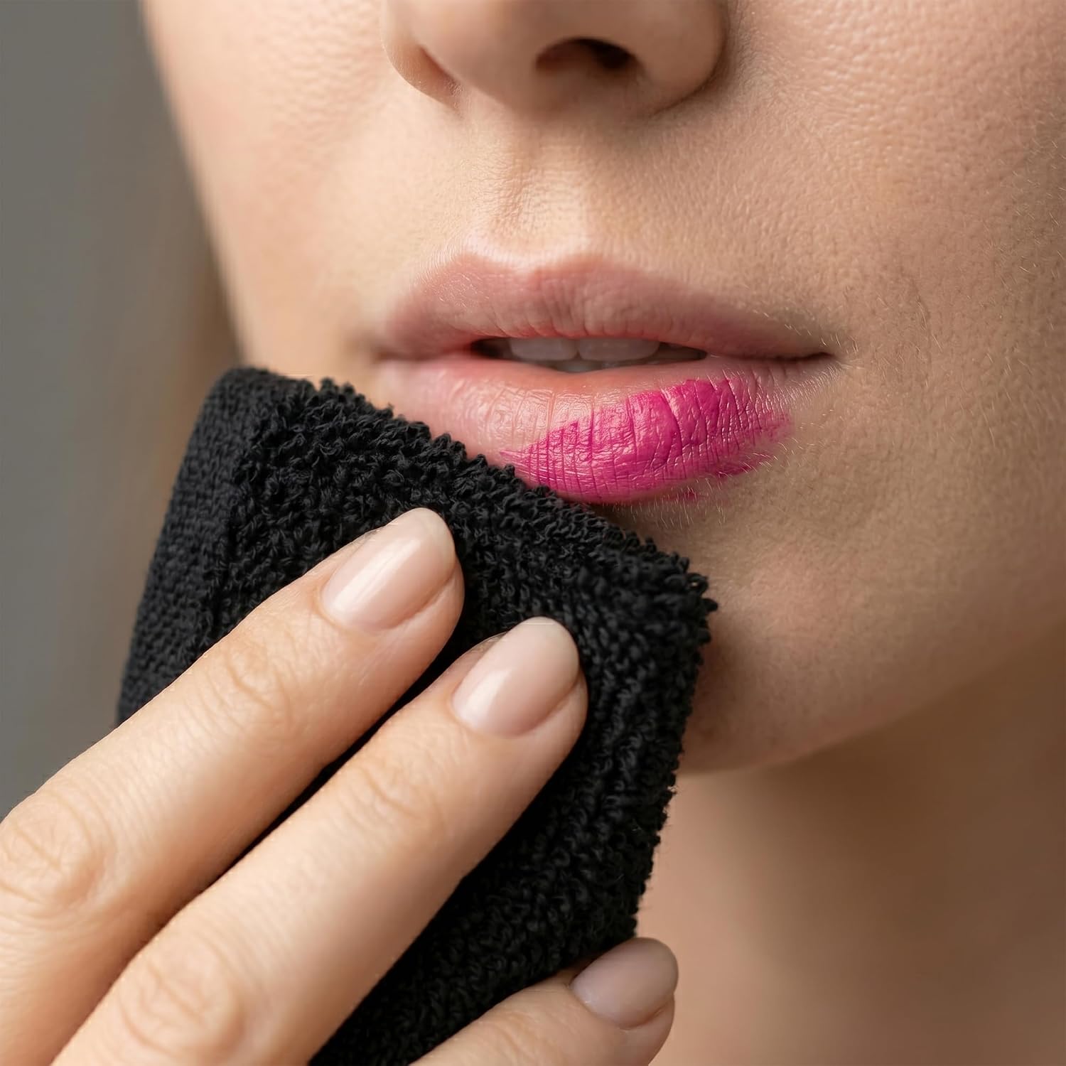 RIVERSIDE Black Makeup Towels - Pack of 6 (13x13) Soft Cotton Makeup Washcloths for Face - Reusable, Quick-Dry Makeup Remover Towels for Bathroom, Spa & Salon - Gentle on Skin - Lipstic