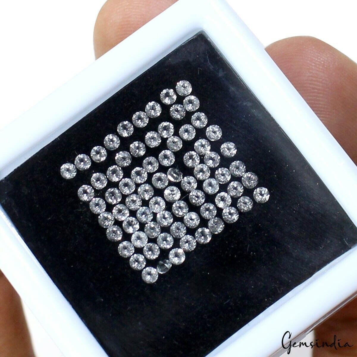 VVS 2 mm Round Faceted Natural White Topaz Loose Calibrated AAA Gemstones~72 Pieces image 3