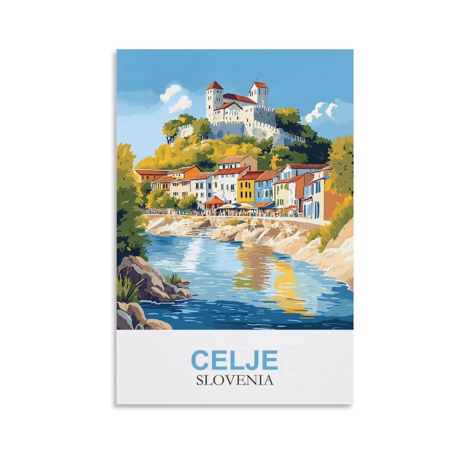 EZMLFA 5D Diamond Art Kits for Beginner,Celje Slovenia,Diamond Picture Art for Beginner, DIY Gem Cross Stitch Creative Gift Home Wall Decor 50x60cm