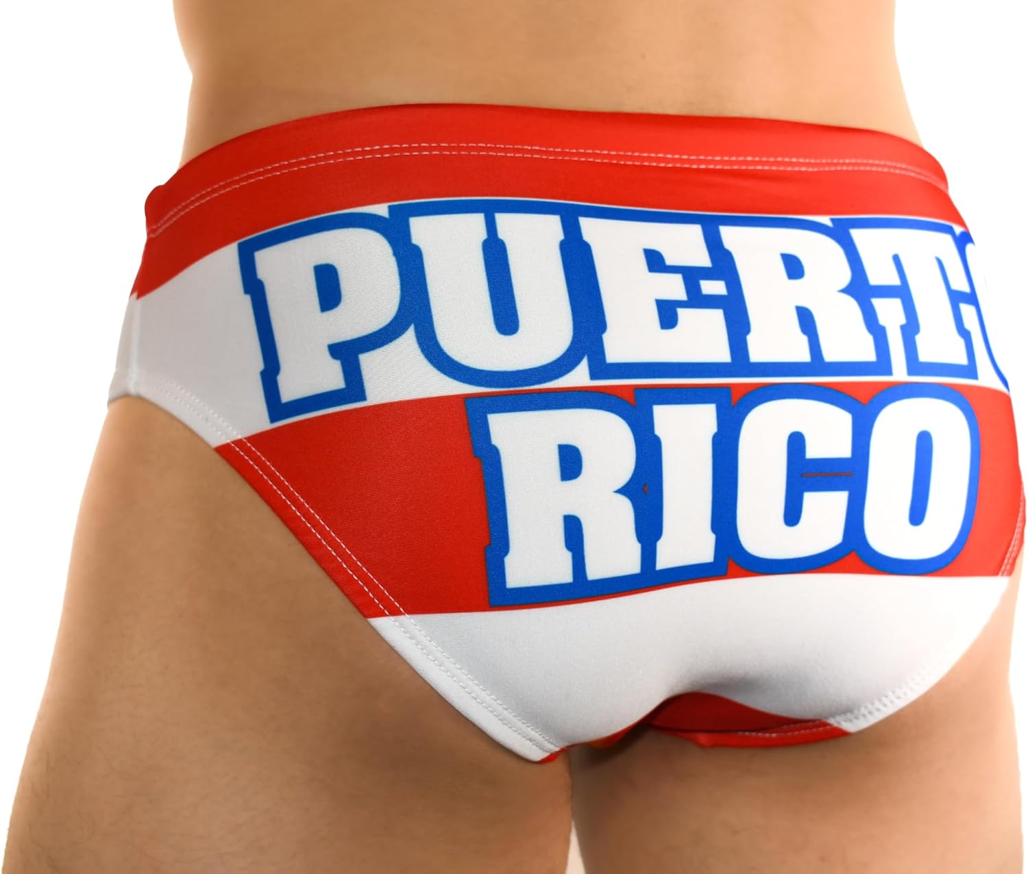 Puerto Rico Flag Men's Swimbrief - Men's Patriotic Swimbrief - Puerto Rico Flag Bikini Brief - Puerto Rican Pride Swimwear (US, Alpha, Large, Regular, Regular, Slim, Multicolor)