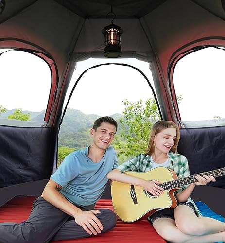 Vista 2 de Tienda de campaña Toogh con configuración instantánea, tienda impermeable para 2/3 personas, fácil y rápida de montar en 60 segundos con toldo