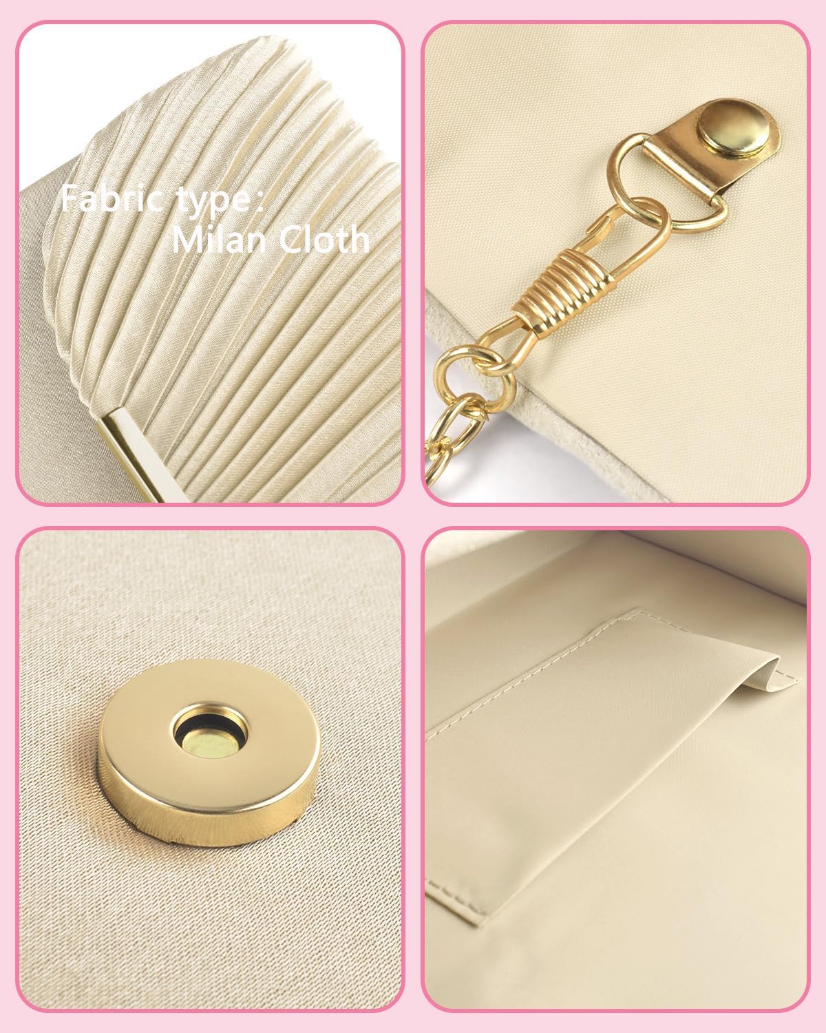 TINDTOP Clutch Purses for Women Evening Handbags for Formal Wedding Party Cocktail Prom Crossbody Shoulder Envelope Bag - Image 5