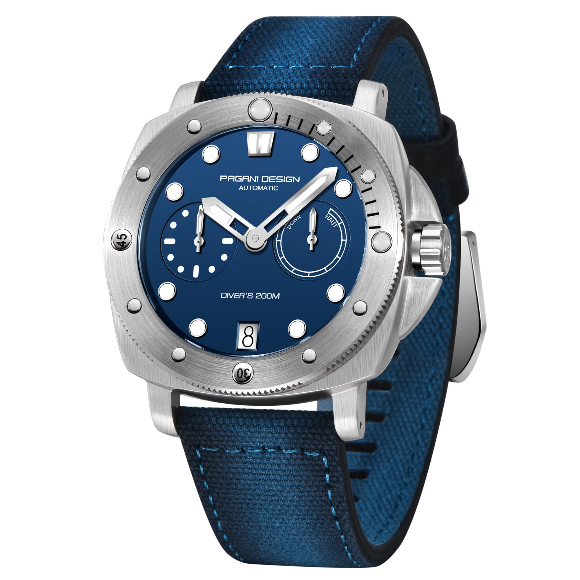 HaiQin Pagani Design 1767 Mens Automatic Mechanical Wristwatch Synthetic Sapphire Stainless Steel Case 200M Waterproof Diving Sport Casual Date Analog Watches, PD1767-SSA-BLUE, WATCH (B0CHRVNW4W) Amazon Price History, Amazon Price Tracker